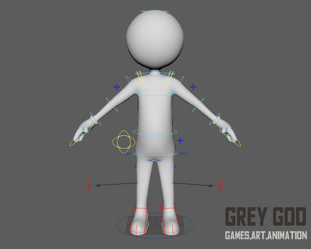 Stickman man Low-poly 3D model_5