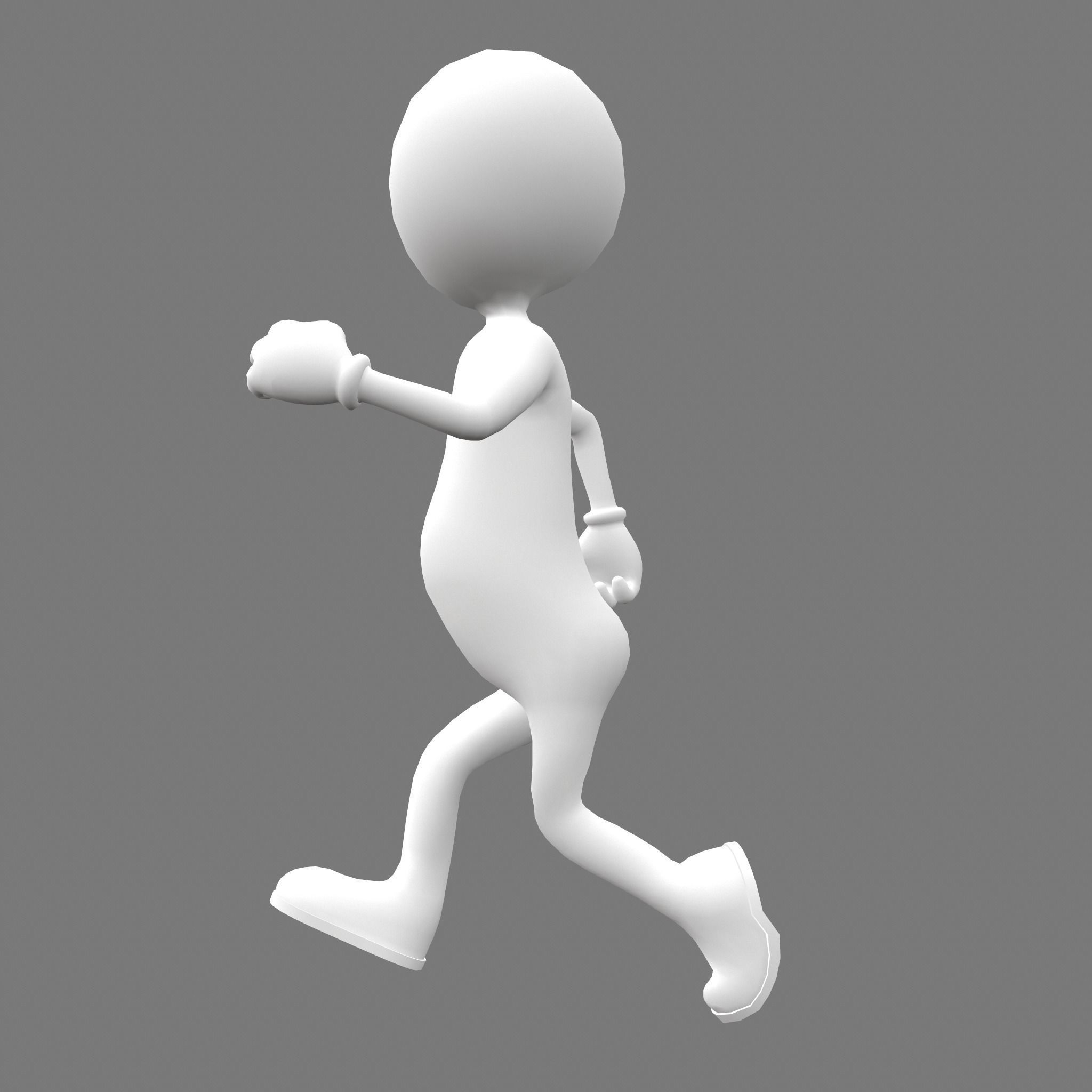 Stickman man Low-poly 3D model_10