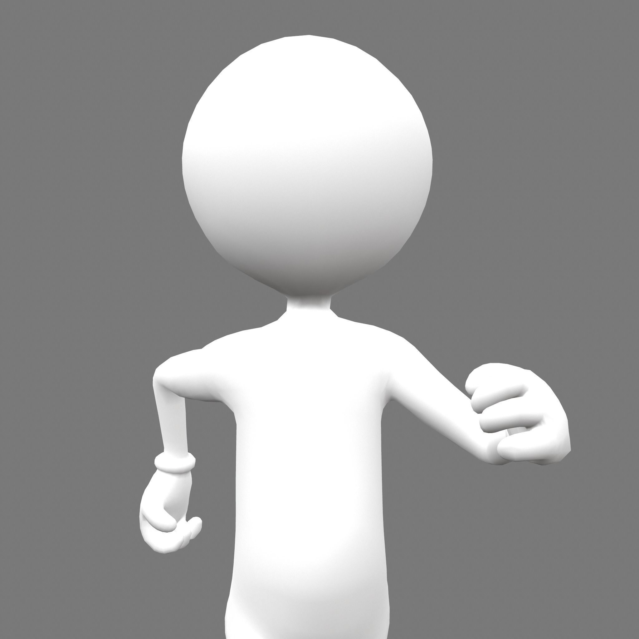 Stickman man Low-poly 3D model_20