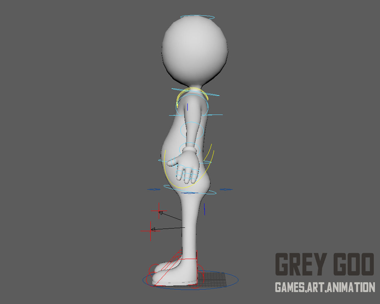 Stickman man Low-poly 3D model_9