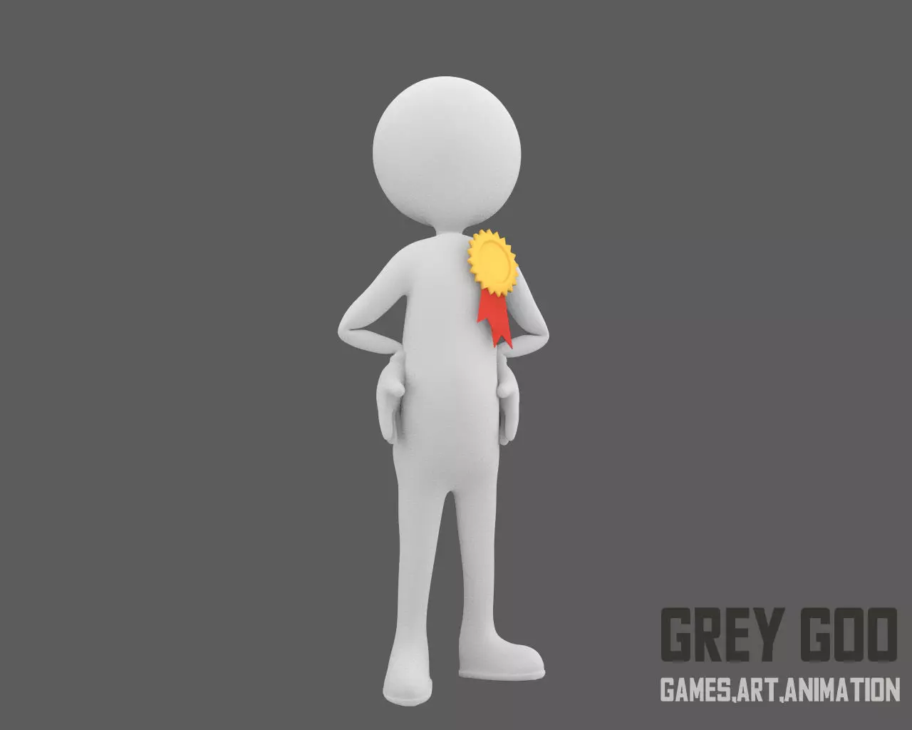 Stickman man Low-poly 3D model_0