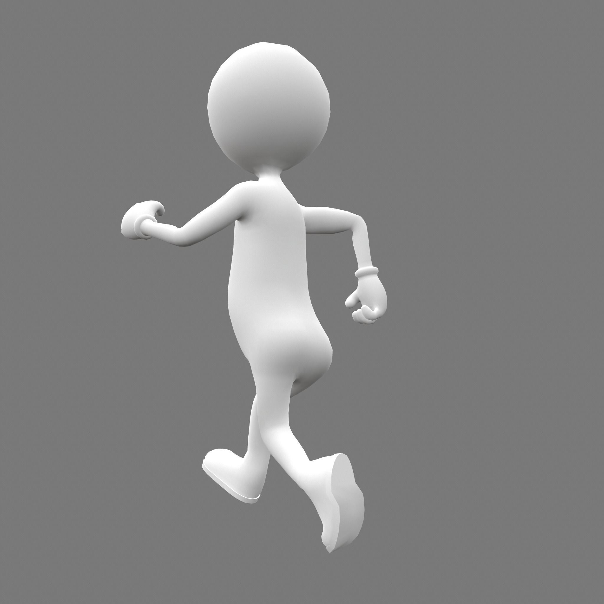 Stickman man Low-poly 3D model_17