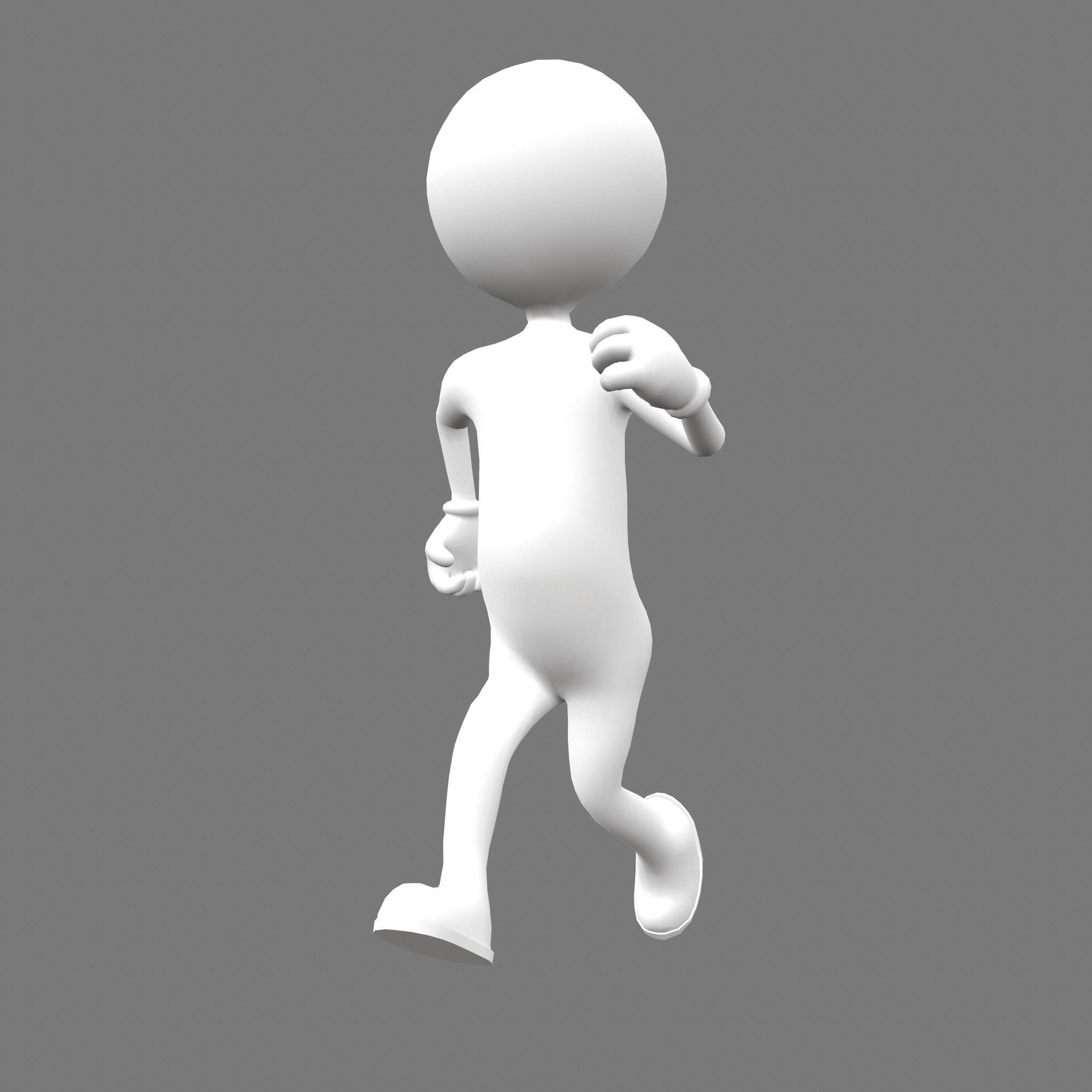 Stickman man Low-poly 3D model_12