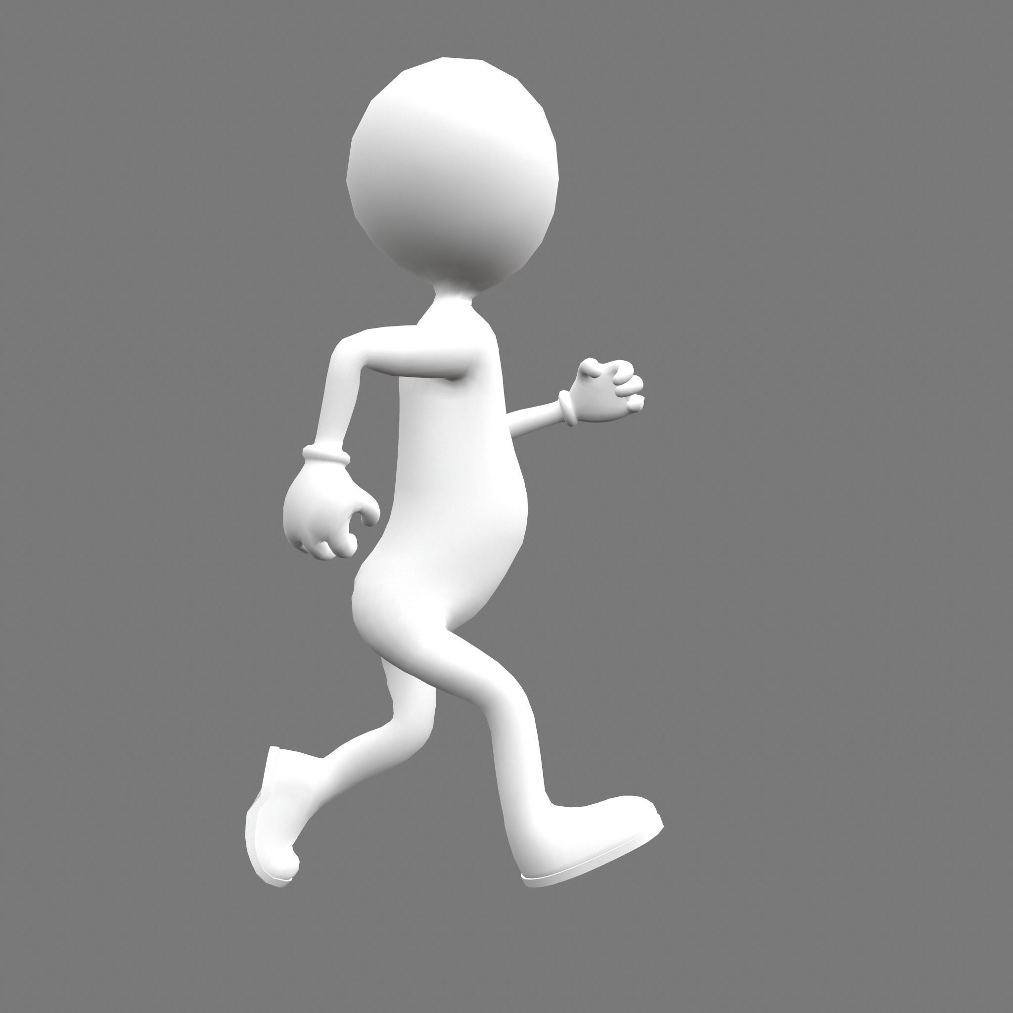 Stickman man Low-poly 3D model_21