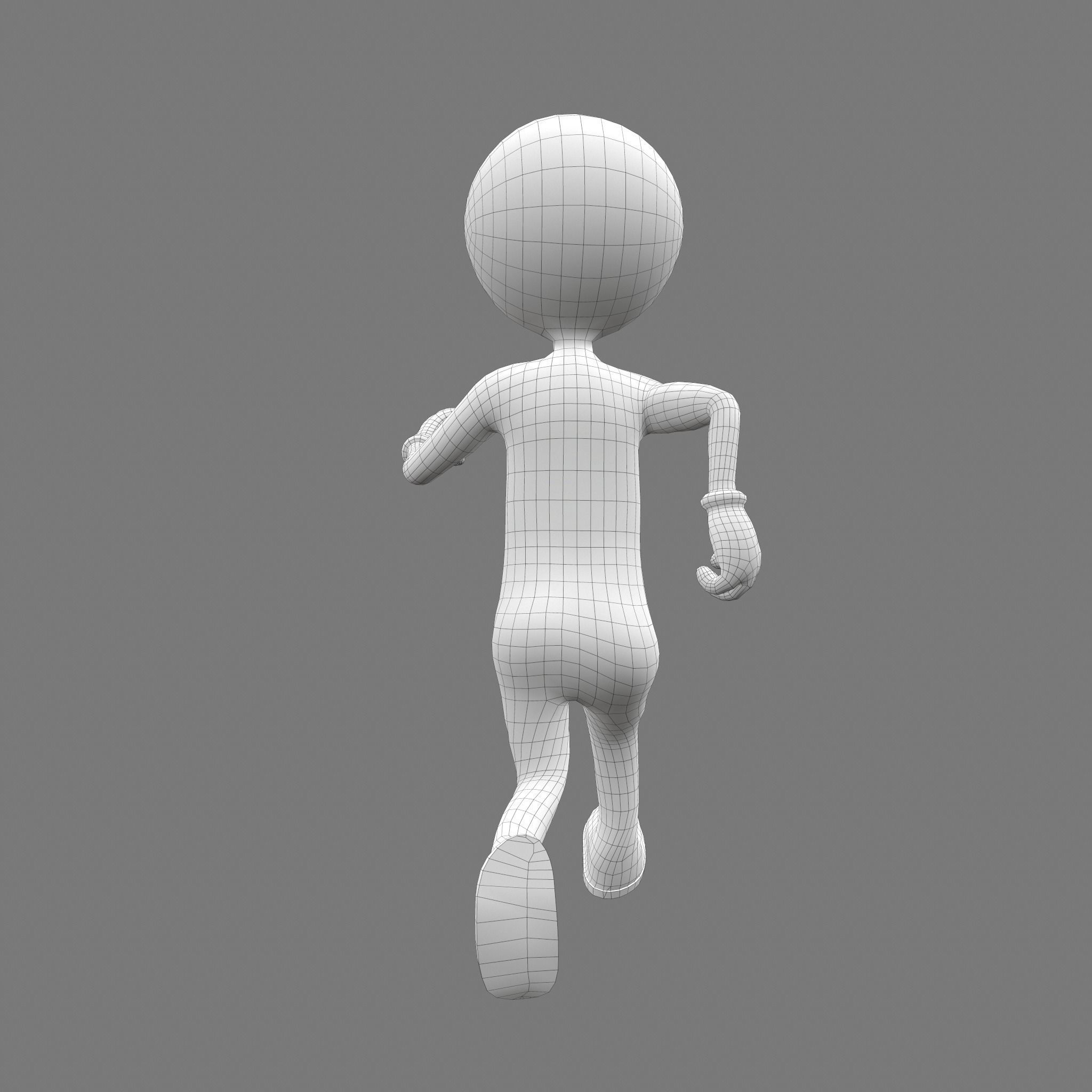 Stickman man Low-poly 3D model_16