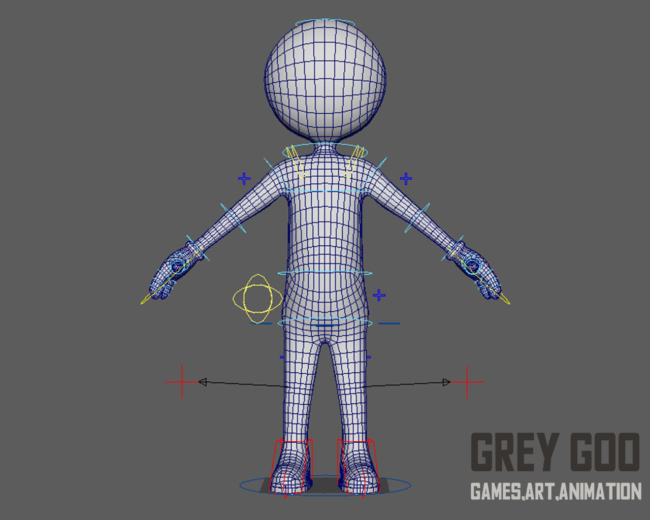 Stickman man Low-poly 3D model_7