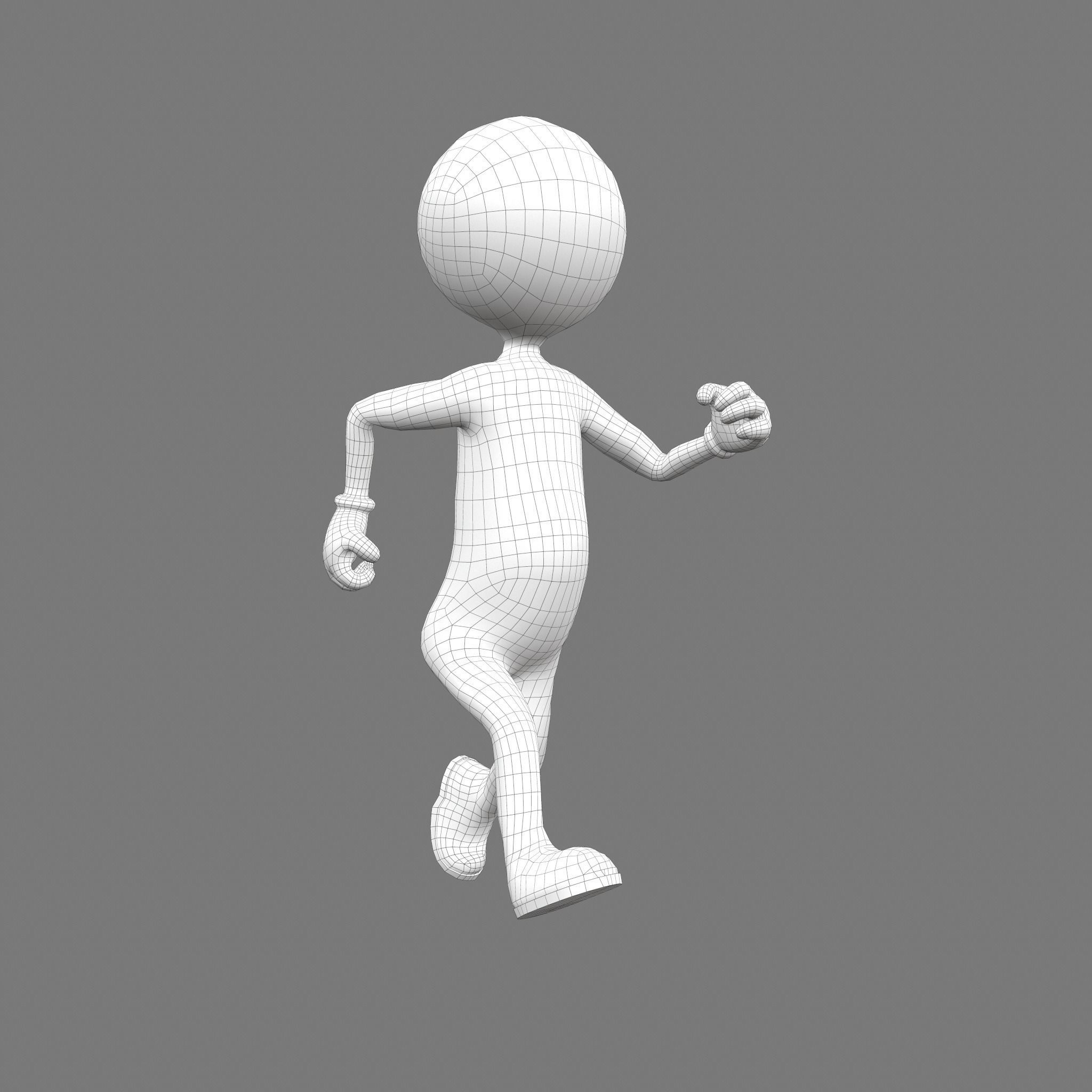 Stickman man Low-poly 3D model_18