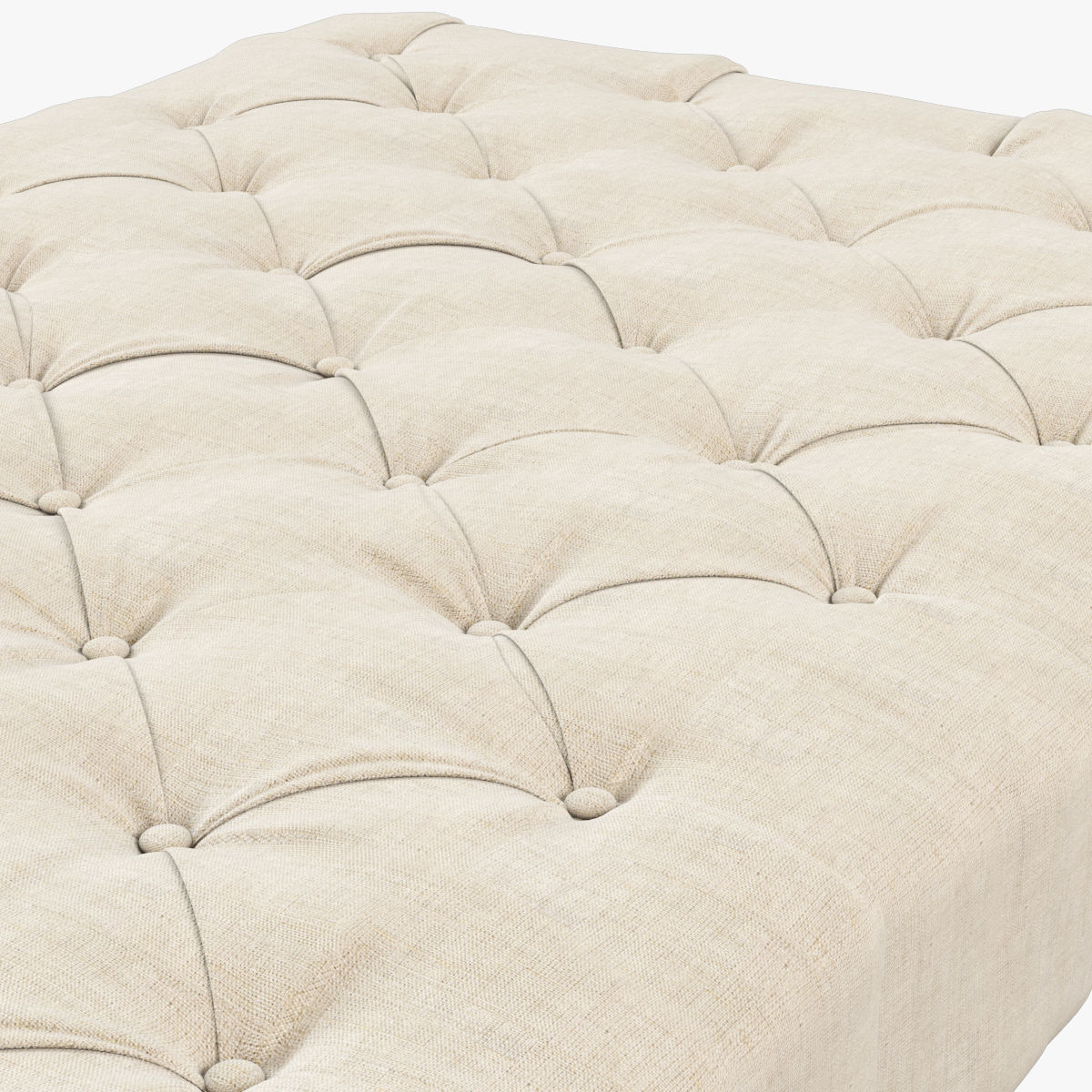 Restoration Hardware  60 Bennett Rectangular Upholstered Ottoma Low-poly 3D model_9