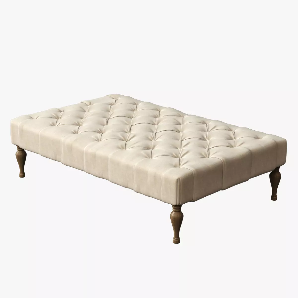 Restoration Hardware  60 Bennett Rectangular Upholstered Ottoma Low-poly 3D model_0