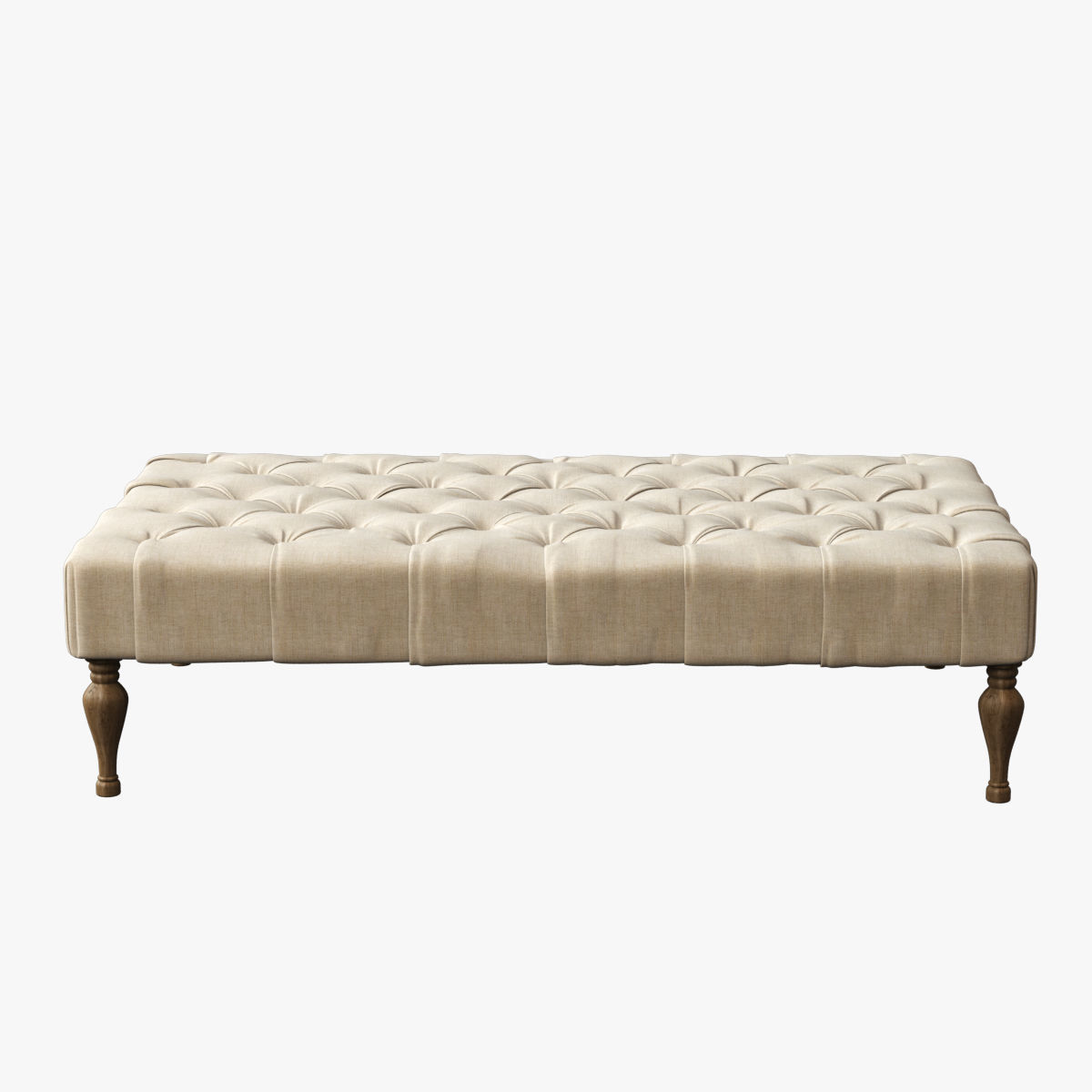 Restoration Hardware  60 Bennett Rectangular Upholstered Ottoma Low-poly 3D model_3