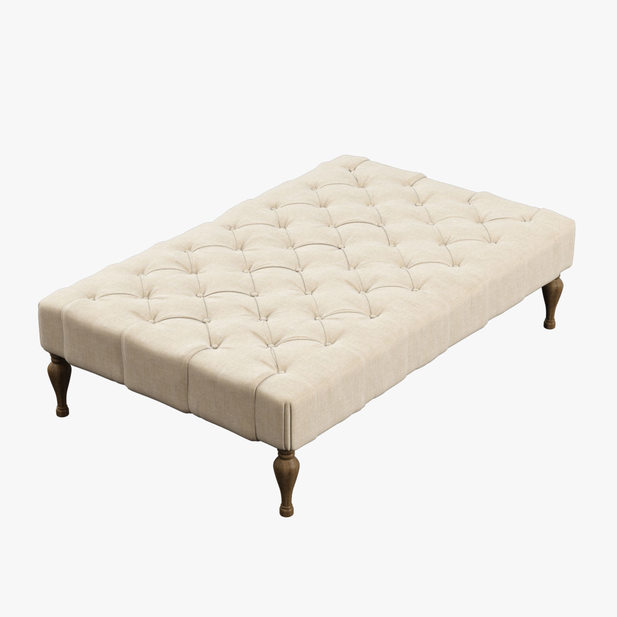 Restoration Hardware  60 Bennett Rectangular Upholstered Ottoma Low-poly 3D model_2
