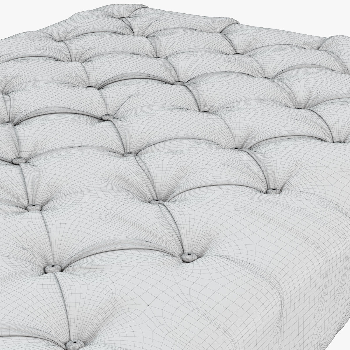 Restoration Hardware  60 Bennett Rectangular Upholstered Ottoma Low-poly 3D model_8