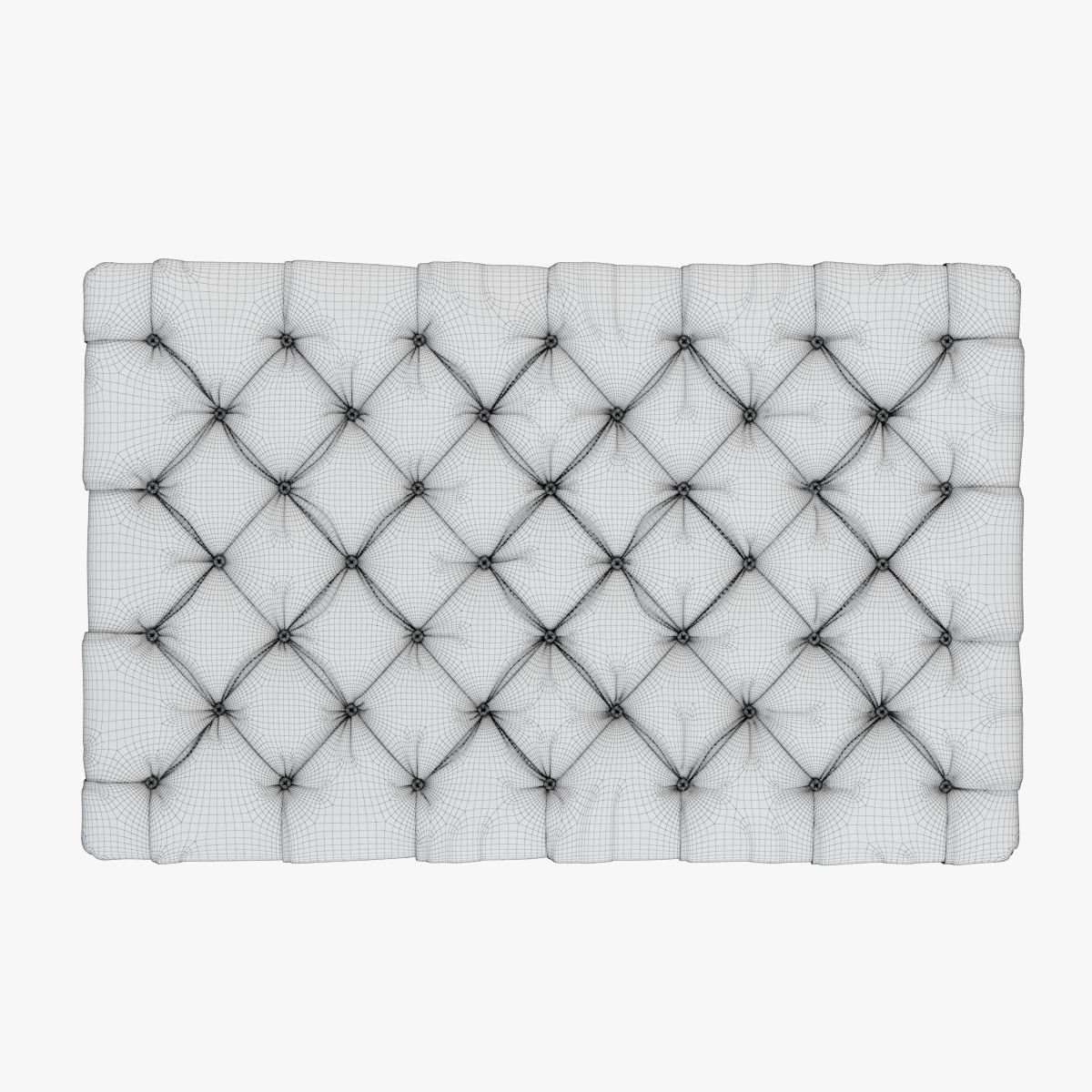 Restoration Hardware  60 Bennett Rectangular Upholstered Ottoma Low-poly 3D model_7