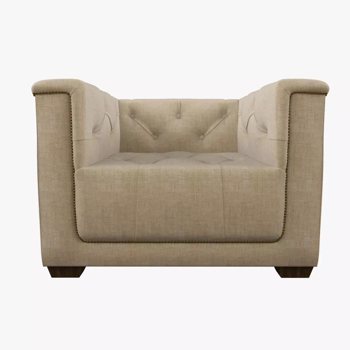 Restoration Hardware  Savoy Upholstered Chair  Low-poly 3D model_0