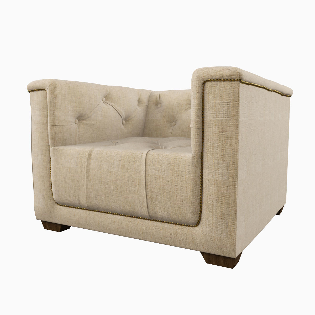Restoration Hardware  Savoy Upholstered Chair  Low-poly 3D model_1