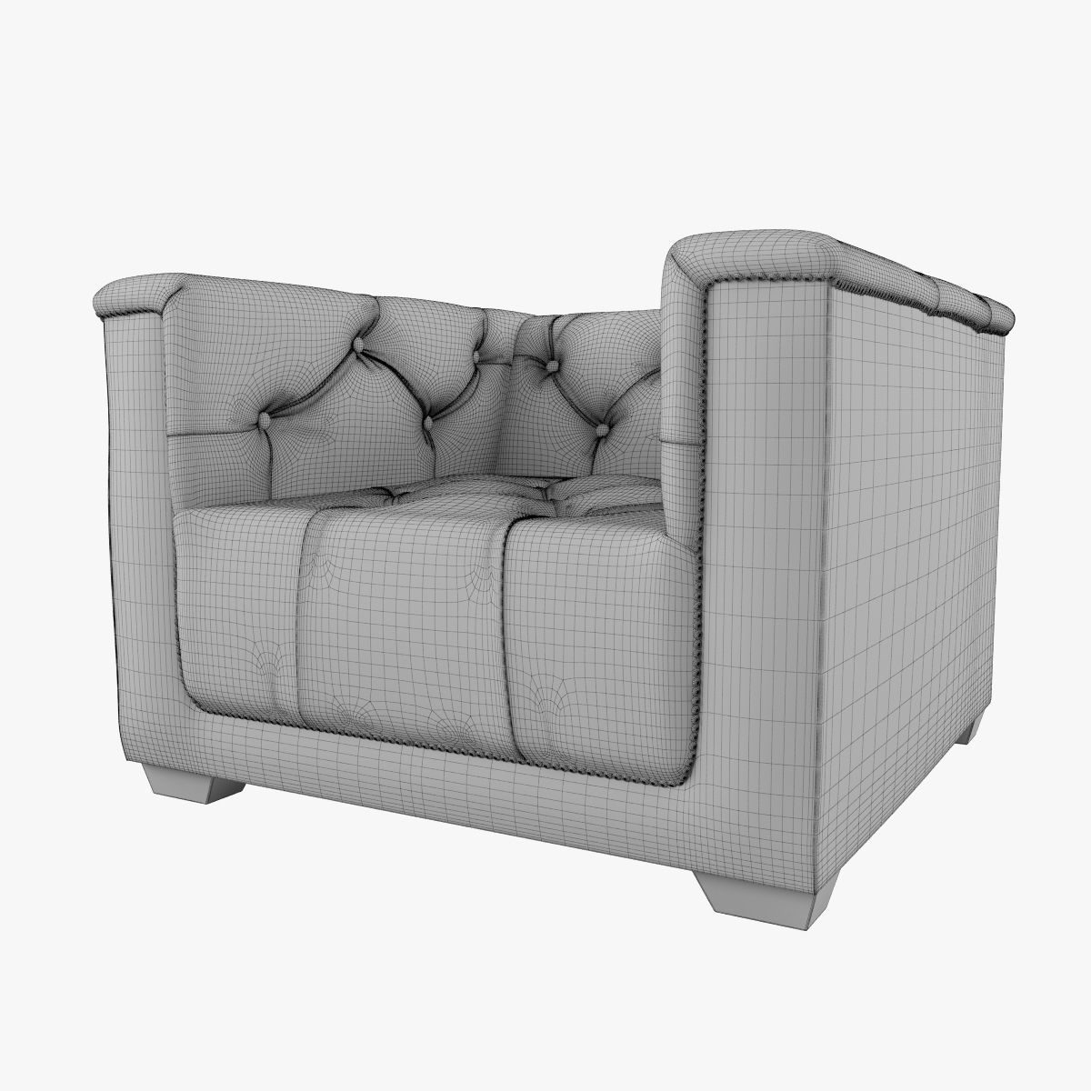 Restoration Hardware  Savoy Upholstered Chair  Low-poly 3D model_5