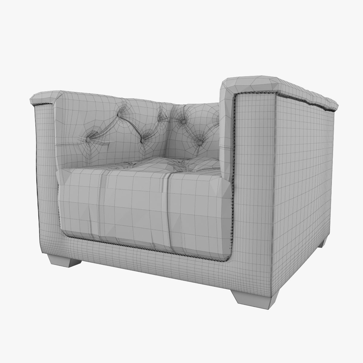 Restoration Hardware  Savoy Upholstered Chair  Low-poly 3D model_6