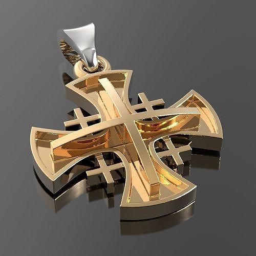 Jerusalem Order cross 3D print model