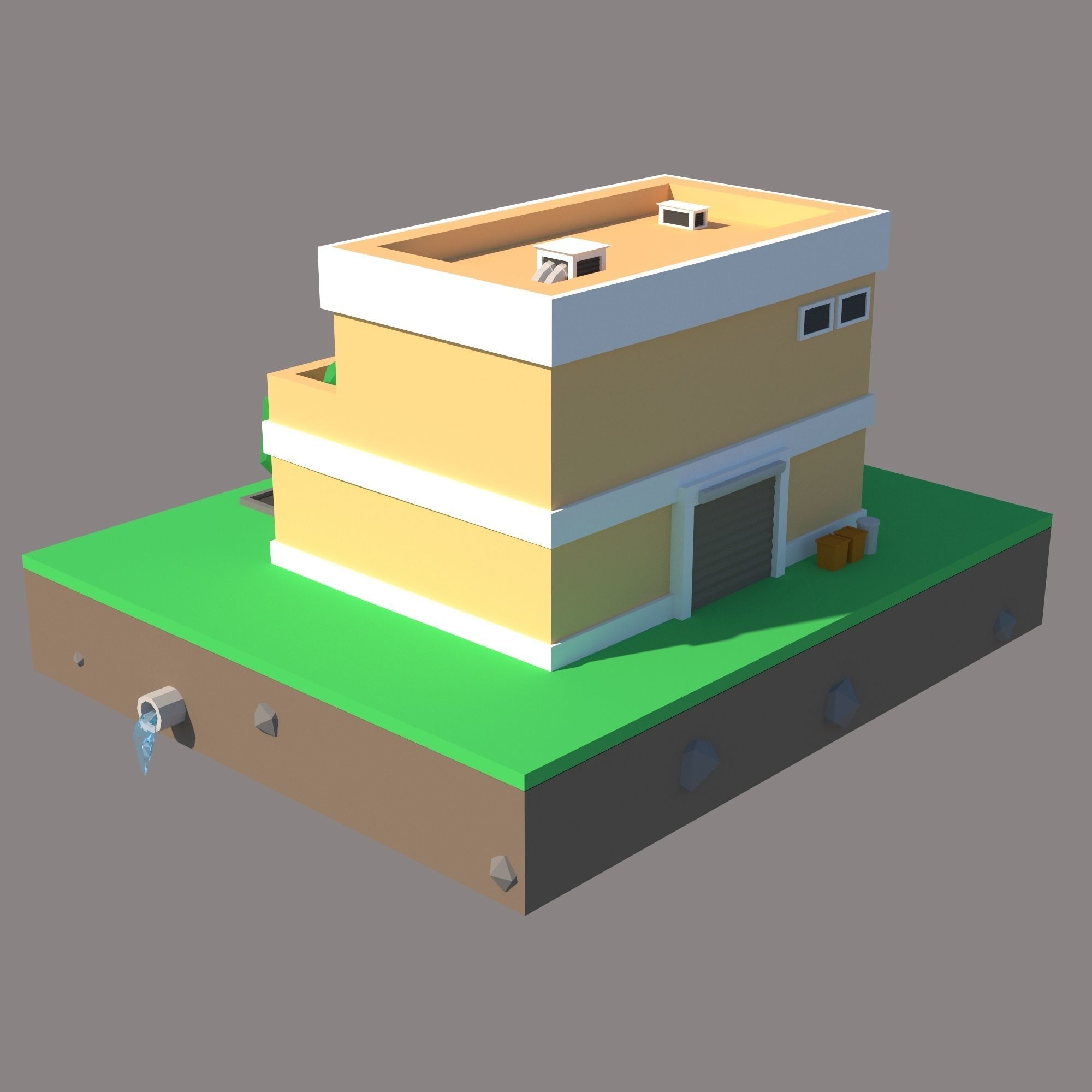 building low poly Low-poly 3D model_2