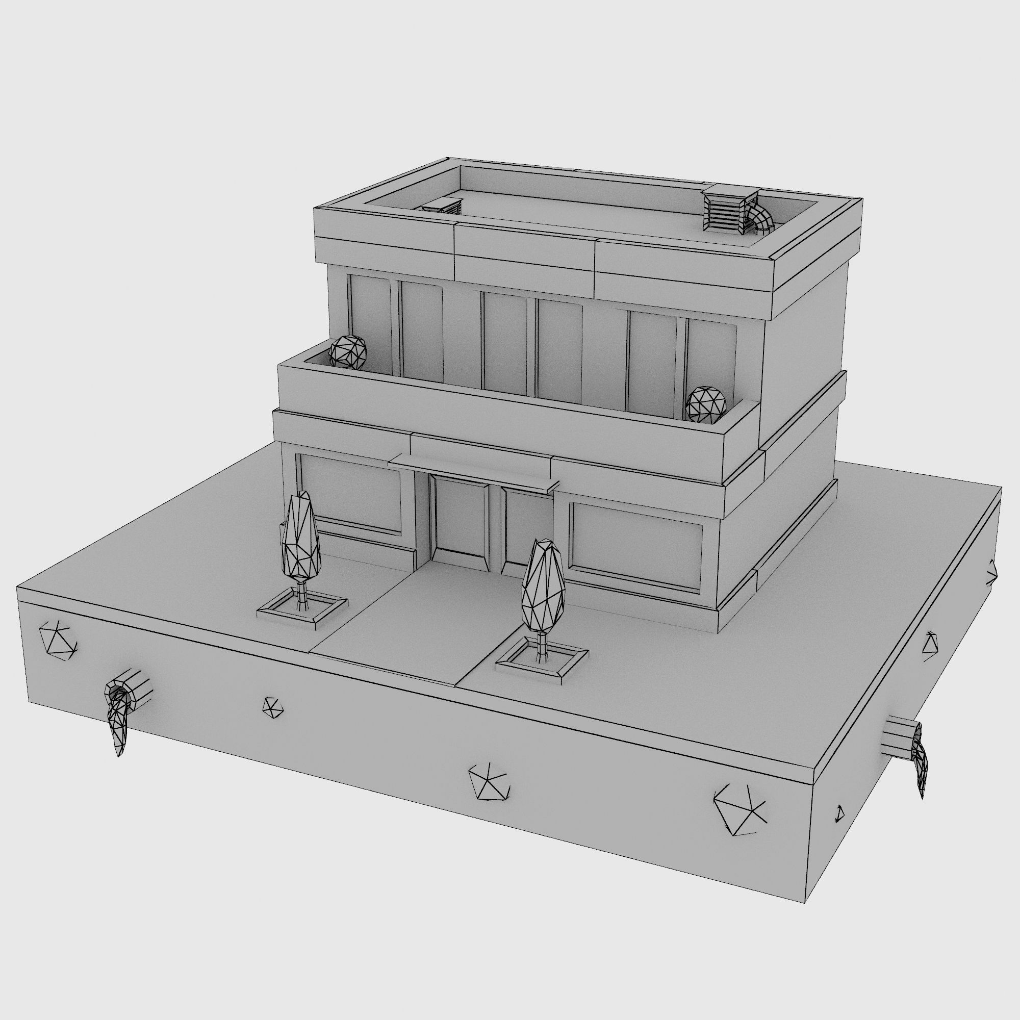 building low poly Low-poly 3D model_4