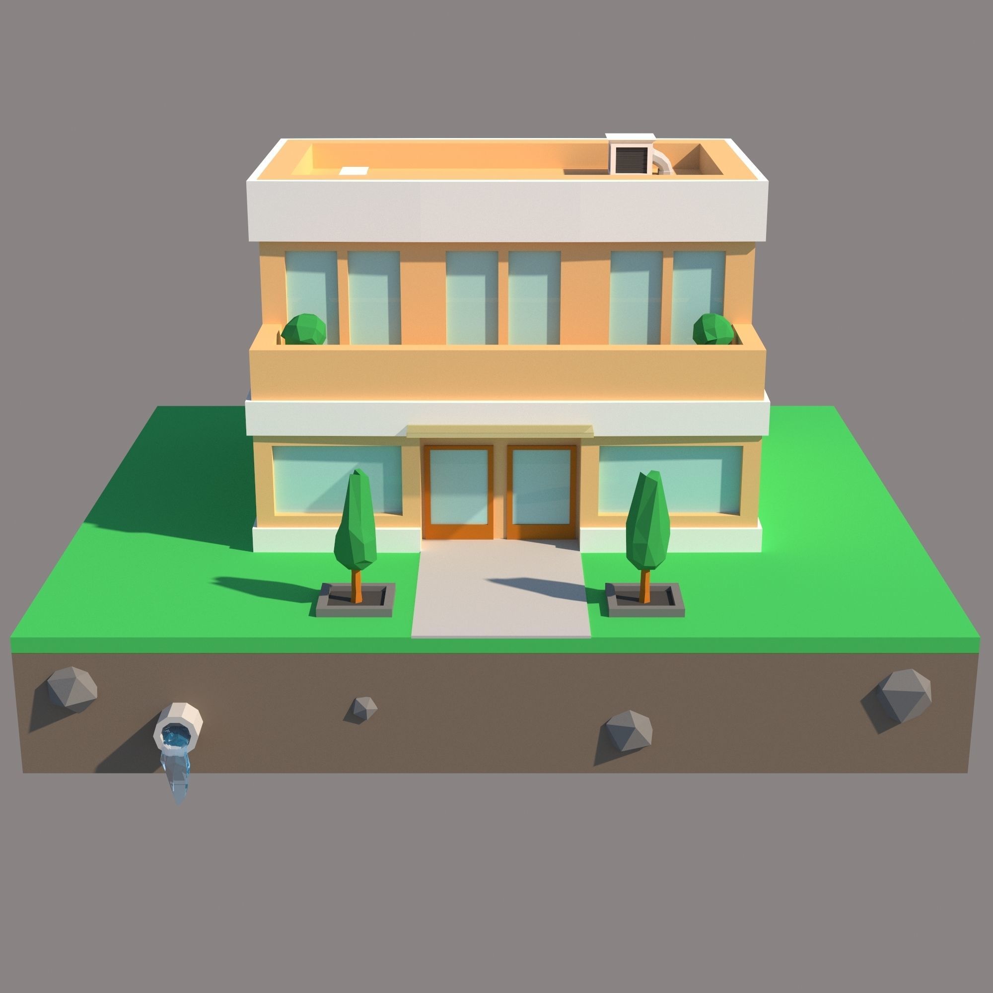 building low poly Low-poly 3D model_1