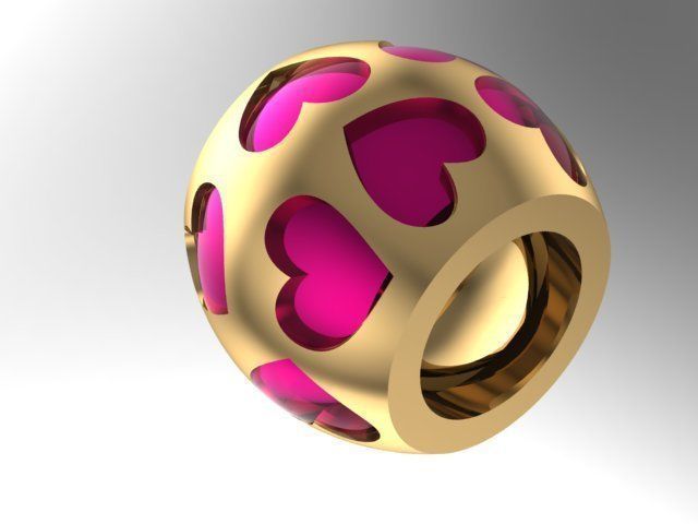 painted heart charm ball  3D print model