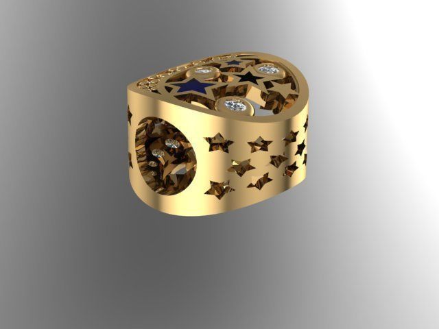 star painted night charm ball  3D print model_2