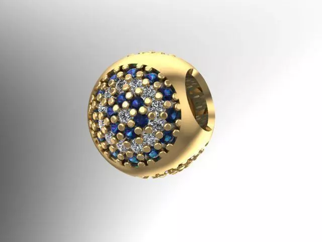 3 side stones charm ball 3D print model