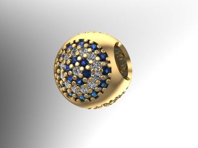 3 side stones charm ball  3D print model