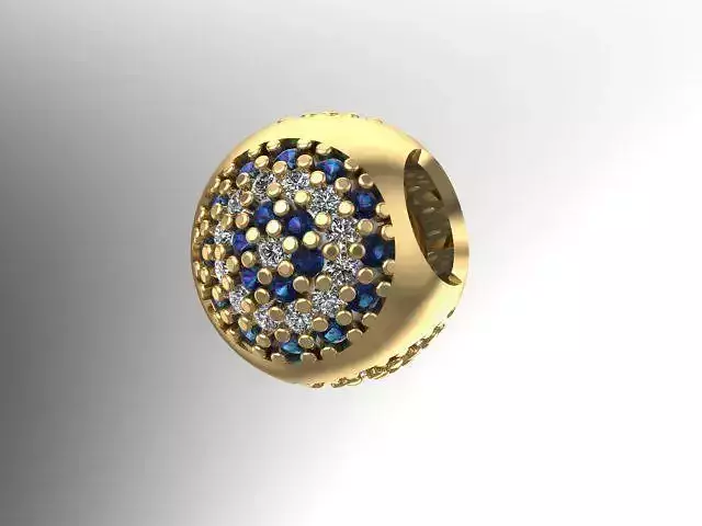 3 side stones charm ball  3D print model