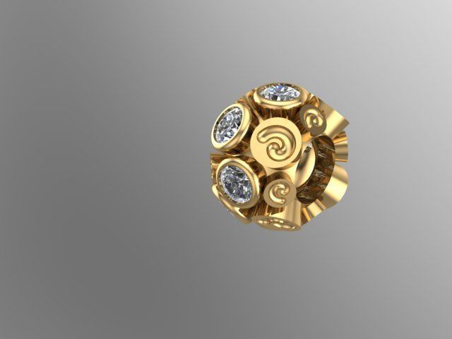 spiral-stoned charm ball  3D print model