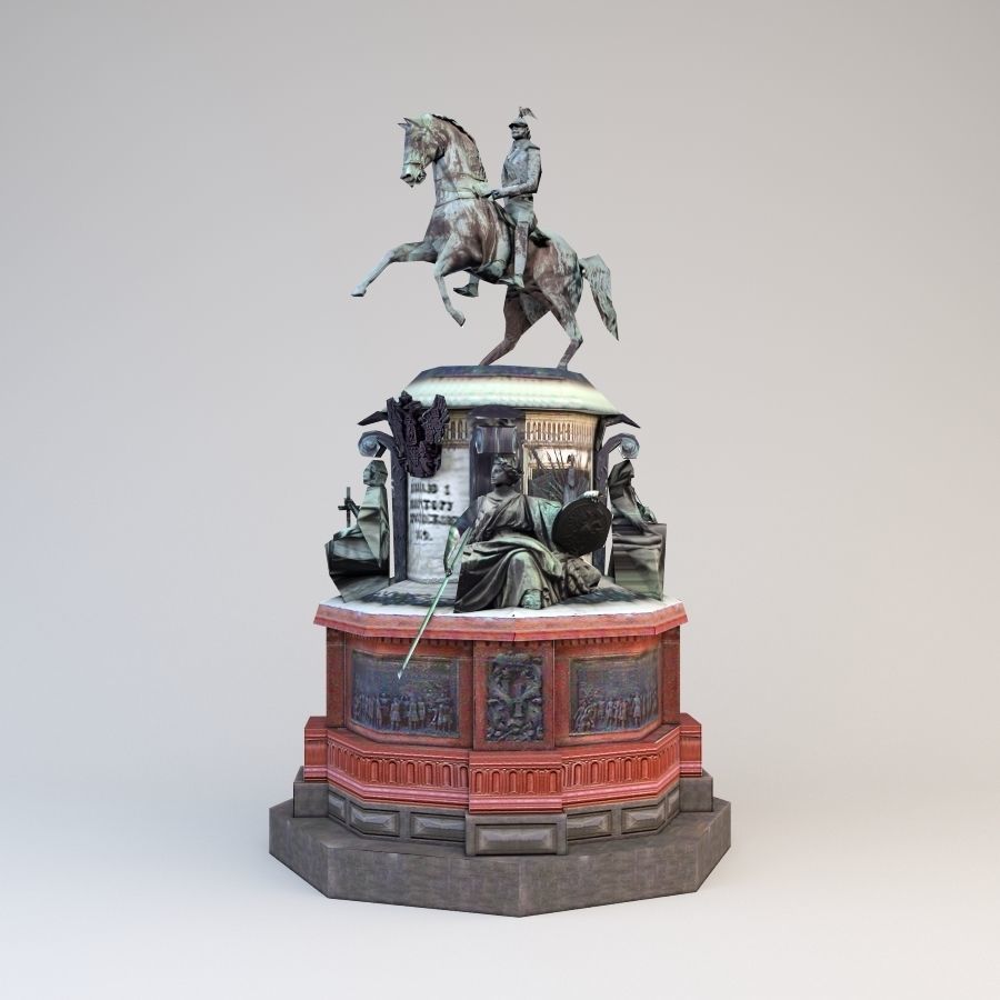 Nicholas 1 statue of man riding horse Low-poly 3D model_4