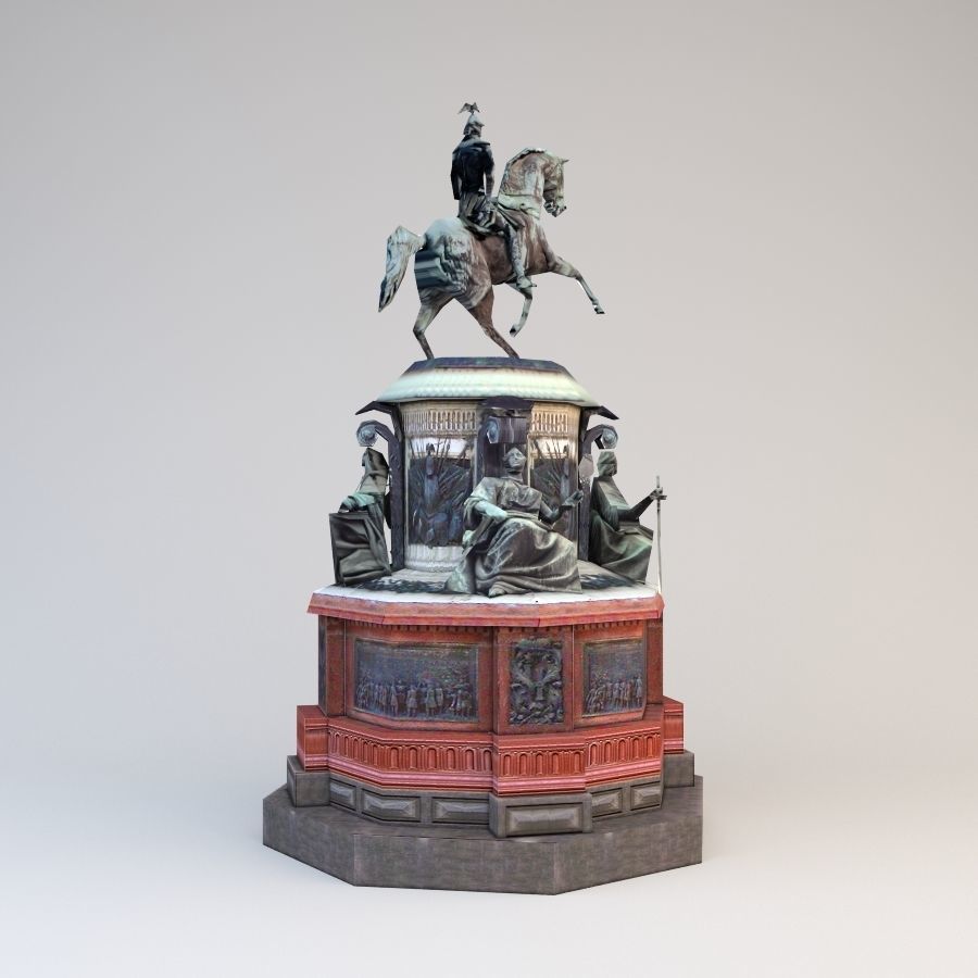 Nicholas 1 statue of man riding horse Low-poly 3D model_6