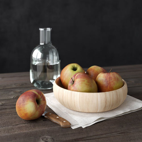 Decor Set Apple Bowl 3D model