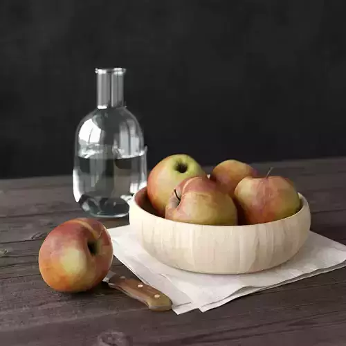Decor Set Apple Bowl 3D model
