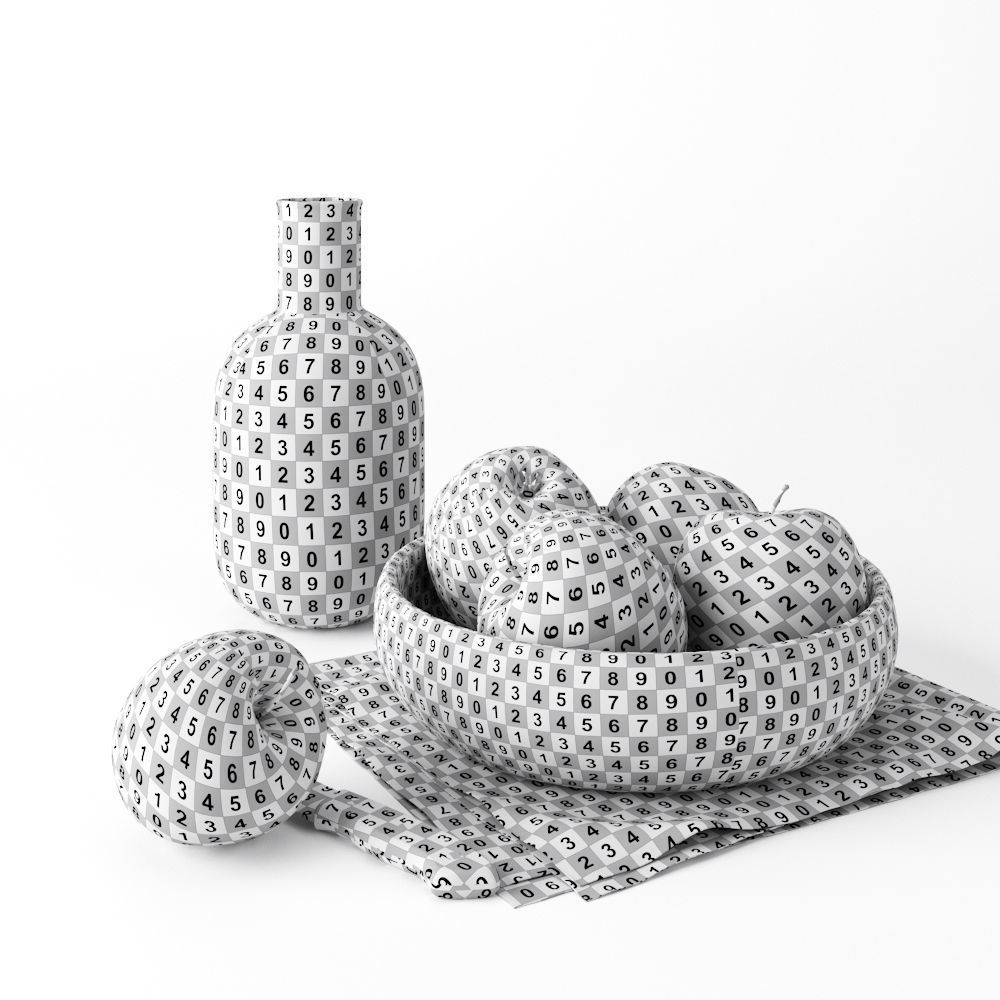 Decor Set Apple Bowl 3D model_8