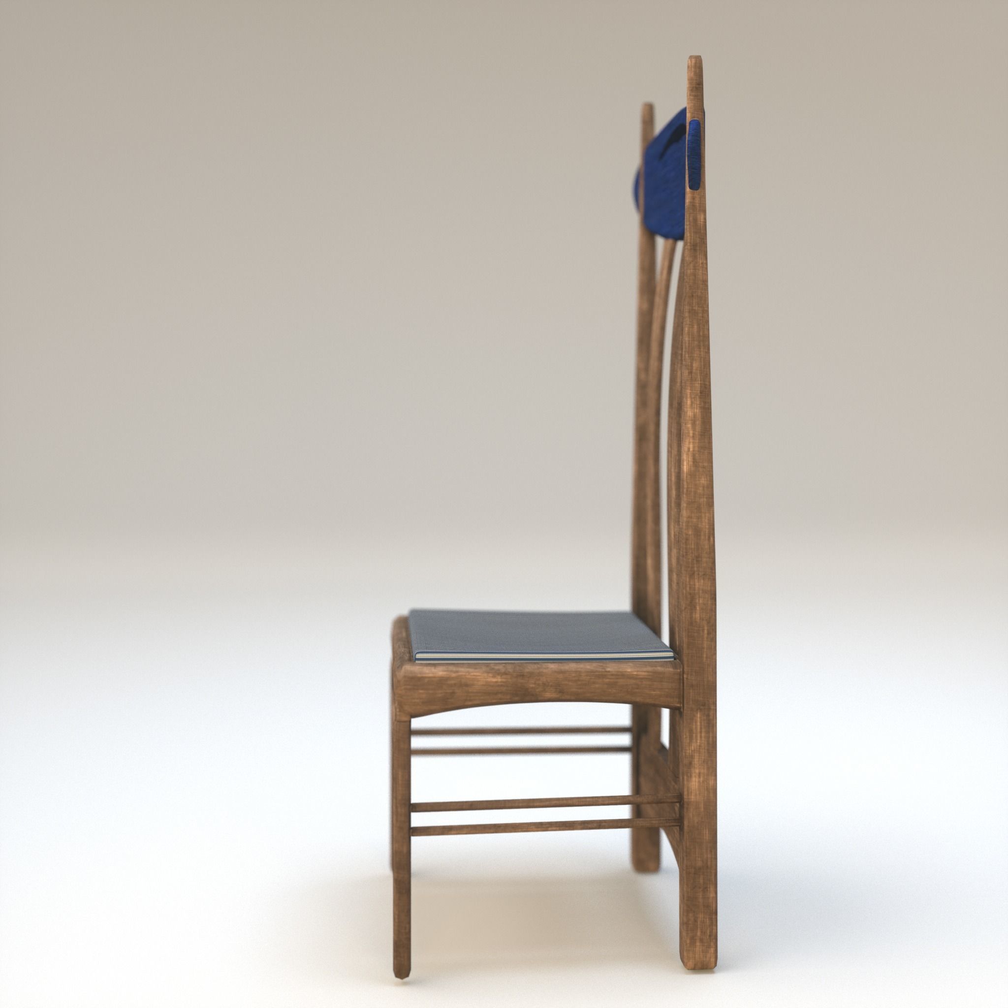 Arts and Crafts Argyle Chair Charles Rennie Mackintosh 3D model_5