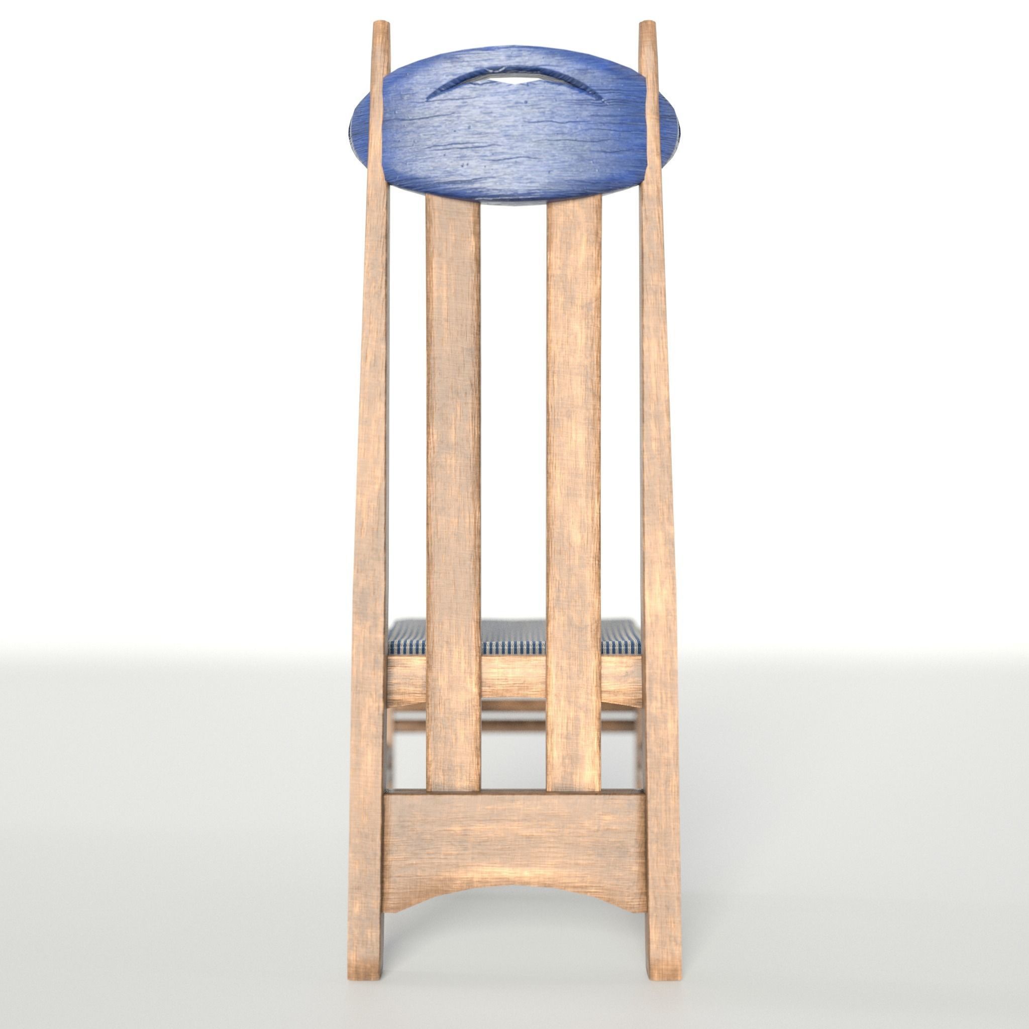 Arts and Crafts Argyle Chair Charles Rennie Mackintosh 3D model_9