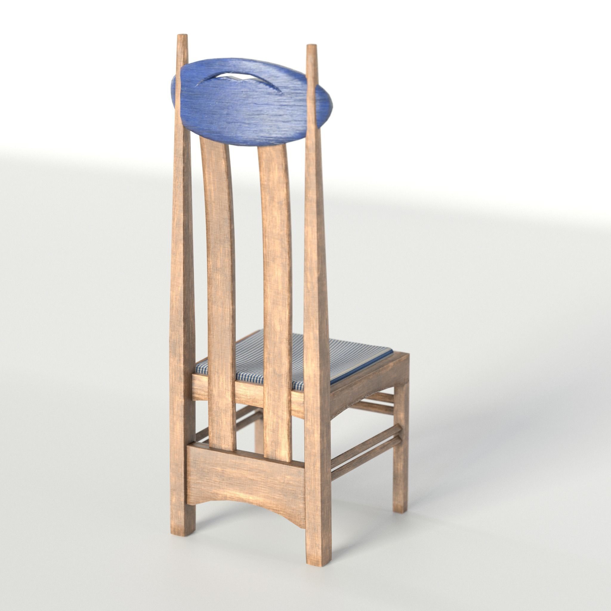 Arts and Crafts Argyle Chair Charles Rennie Mackintosh 3D model_8