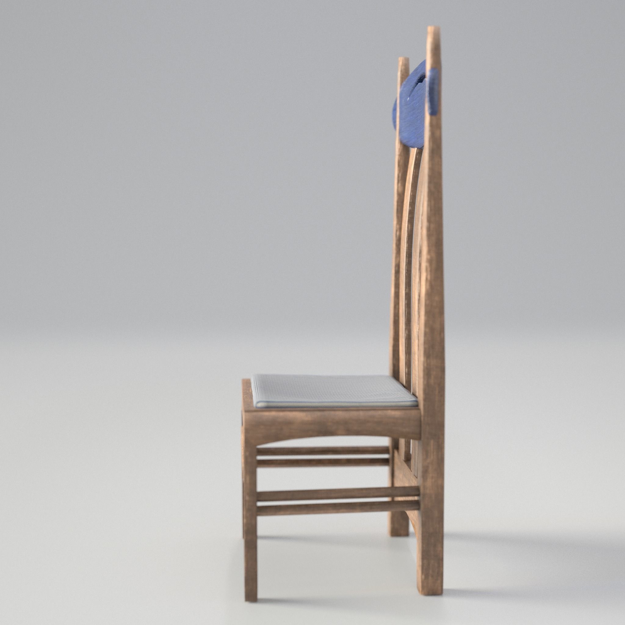 Arts and Crafts Argyle Chair Charles Rennie Mackintosh 3D model_10
