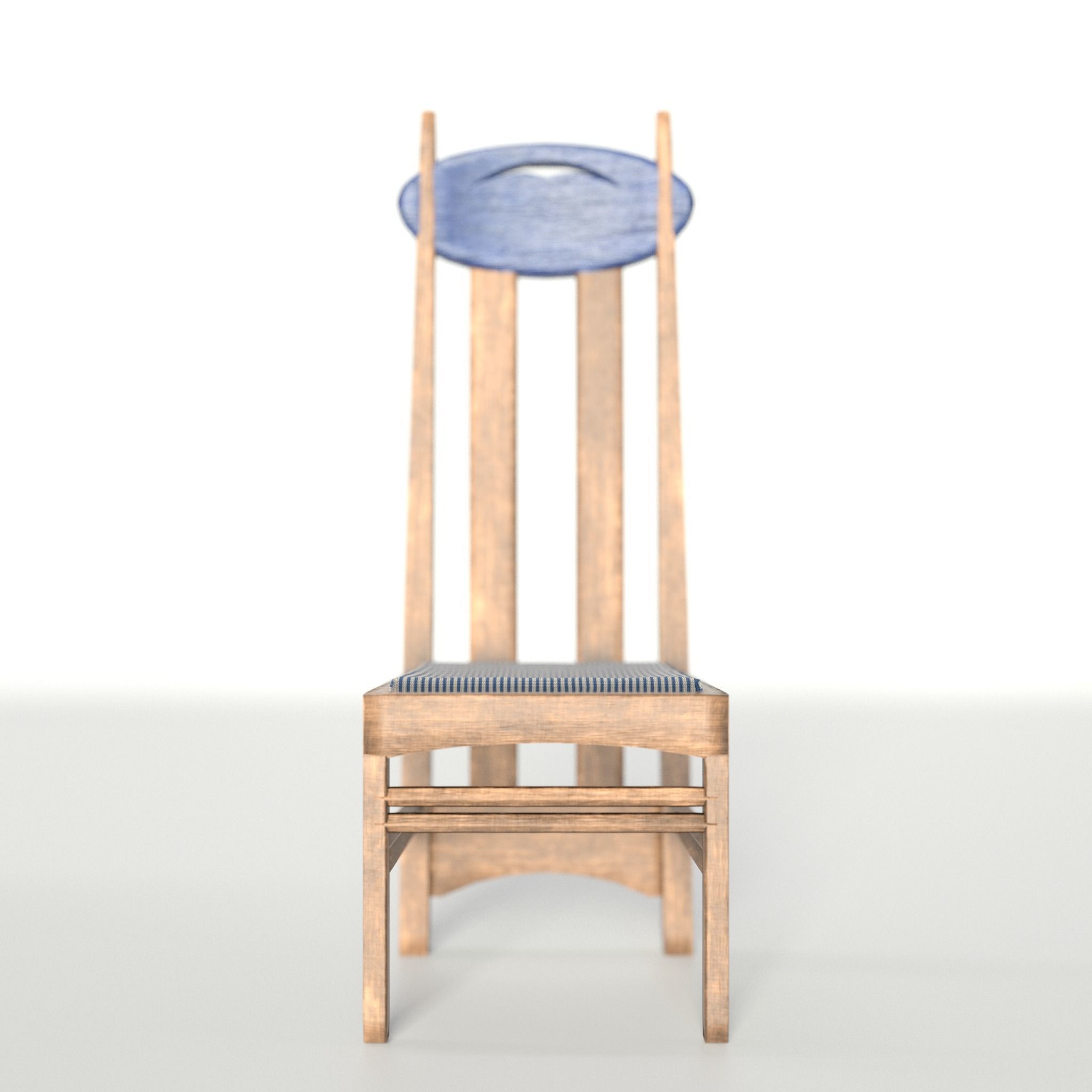 Arts and Crafts Argyle Chair Charles Rennie Mackintosh 3D model_6