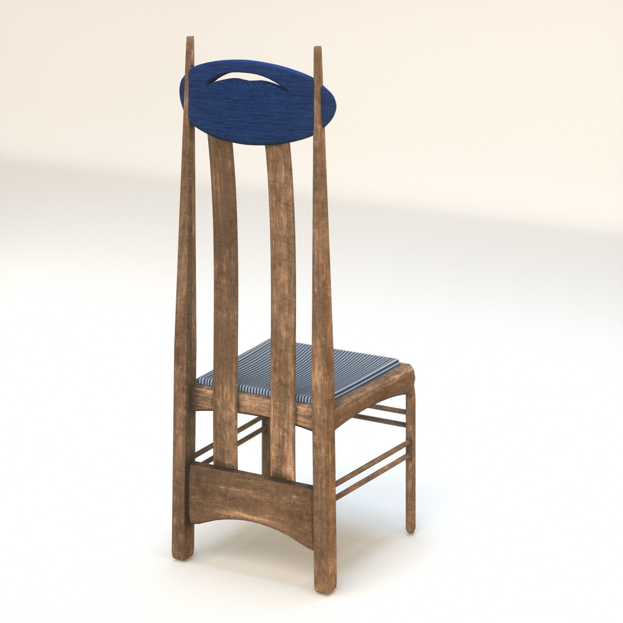 Arts and Crafts Argyle Chair Charles Rennie Mackintosh 3D model_4