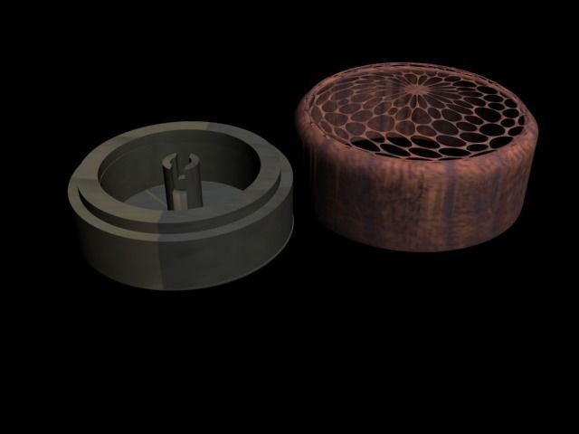 Wooden ring box  with bars 3D print model_1