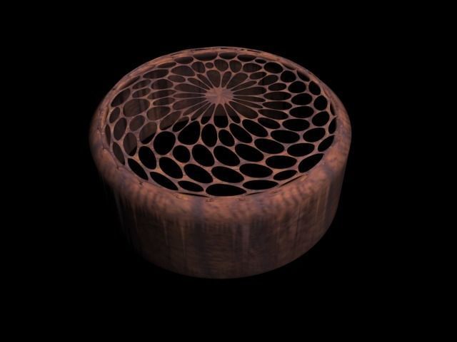 Wooden ring box  with bars 3D print model_3