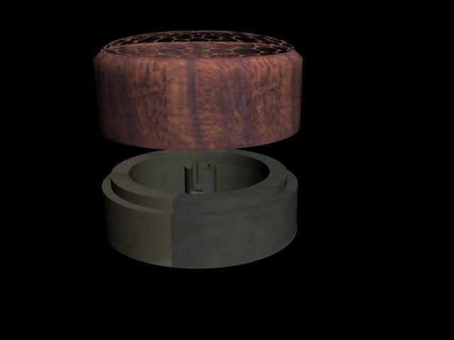 Wooden ring box  with bars 3D print model_2