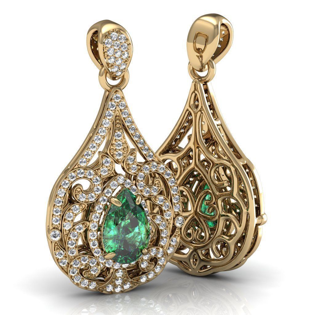 Pear-shape pendant with curl 3D print model_2