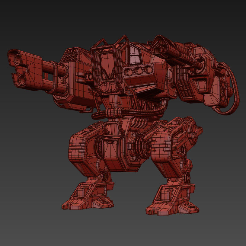 Military robots set 4in1 3D model_12