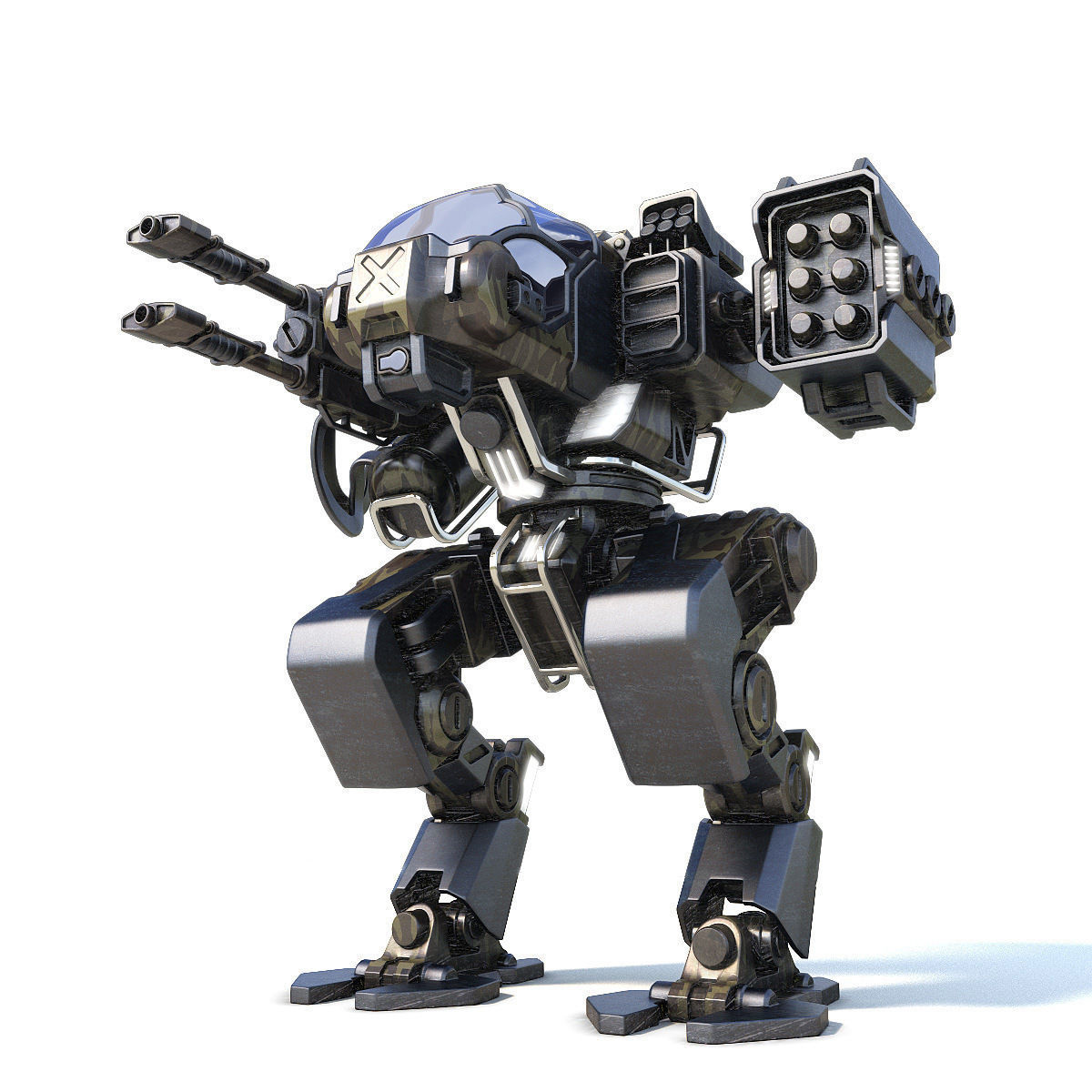 Military robots set 4in1 3D model_1