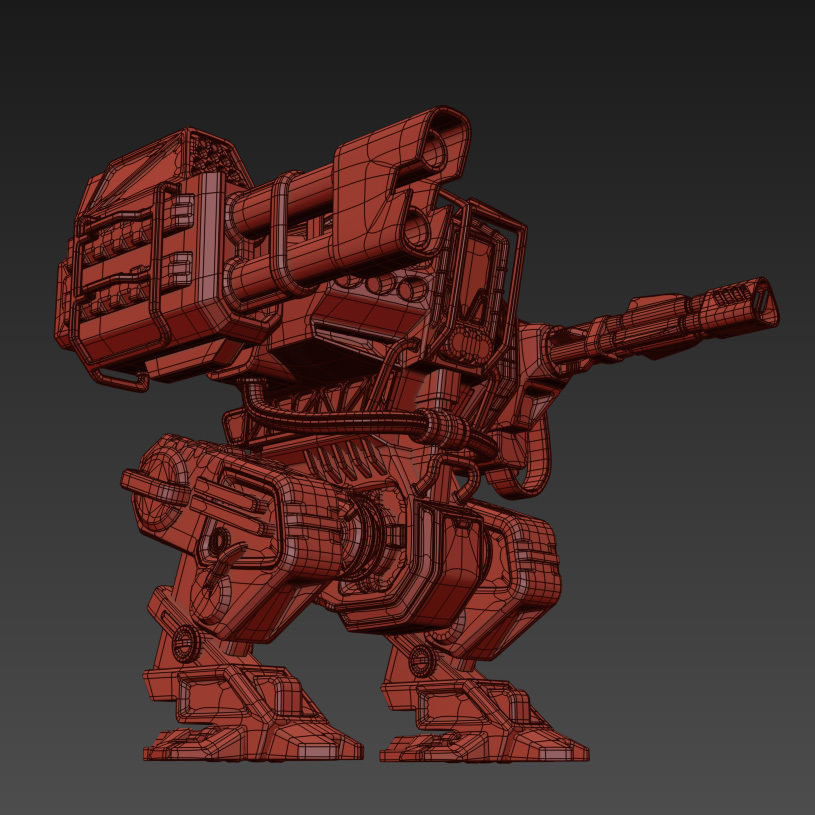 Military robots set 4in1 3D model_13