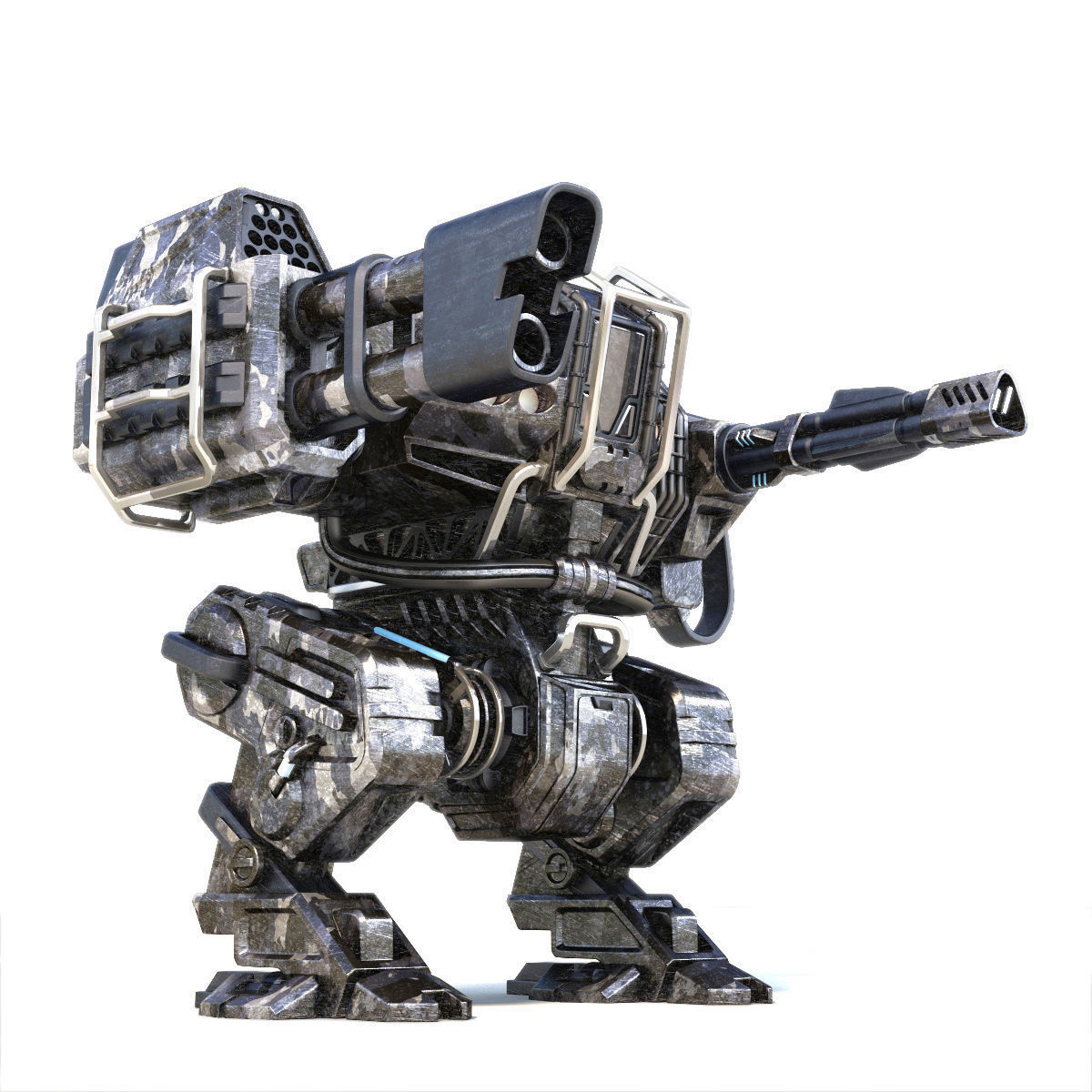 Military robots set 4in1 3D model_9